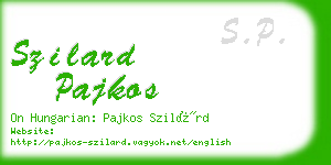 szilard pajkos business card